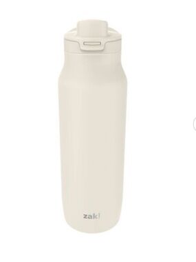 Zak Designs 24oz Stainless Steel Manual Chug Water Bottle Cream